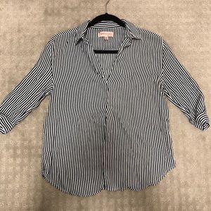 Black and white striped blouse